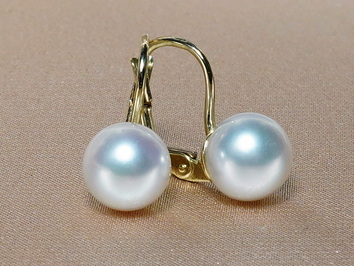 Zlaté náušnice 14K s japonskými akoya perlami AAA DS701YE-A Zlaté náušnice 14K s japonskými akoya perlami AAA DS701YE-A