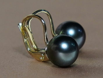 Zlaté náušnice 14K s čiernymi tahitskými perlami AAA DS701YE-T Zlaté náušnice 14K s čiernymi tahitskými perlami AAA DS701YE-T