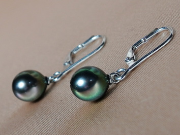 Zlaté náušnice 14K s tahitskými perlami TDWE100H Zlaté náušnice 14K s tahitskými perlami TDWE100H