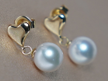 Zlaté náušnice 14K s morskými perlami WW03YHE-A Zlaté náušnice 14K s morskými perlami WW03YHE-A