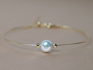 Zlatý náramok 18K s akoya perlou AAA WW07YB-A Zlatý náramok 18K s akoya perlou AAA WW07YB-A