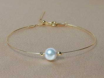 Zlatý náramok 18K so sladkovodnou perlou WW07YB-FW Zlatý náramok 18K so sladkovodnou perlou WW07YB-FW