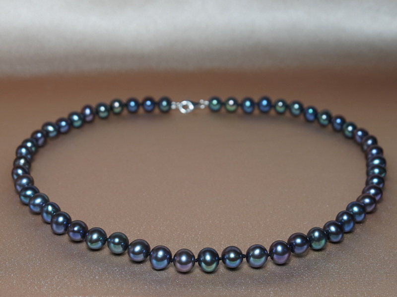 Náhrdelník čierne riečne perly ROSN7585AA+bA Náhrdelník čierne riečne perly ROSN7585AA+bA