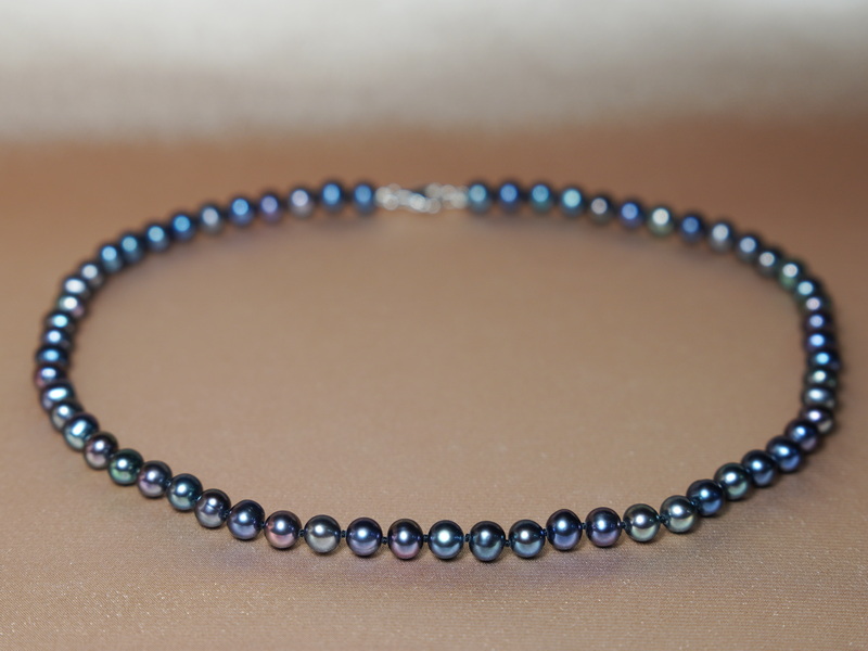 Perlový náhrdelník čierne sladkovodné perly ROSN6070AA+bAE Perlový náhrdelník čierne sladkovodné perly ROSN6070AA+bAE