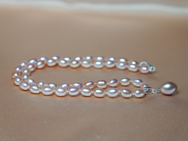 Perlový náhrdelník pravé ružové riečne perly FNS026J Perlový náhrdelník pravé ružové riečne perly FNS026J