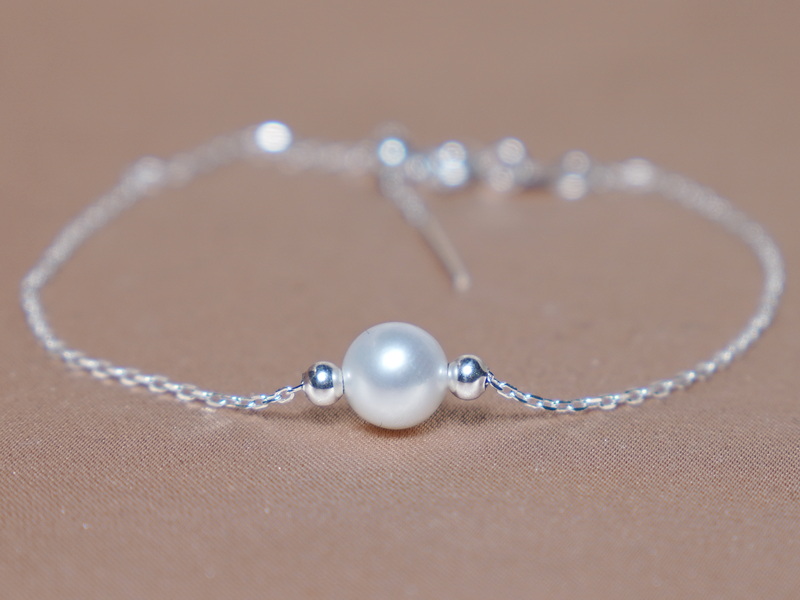 Pravá perla na retiazke náramok FPSB20w Pravá perla na retiazke náramok FPSB20w