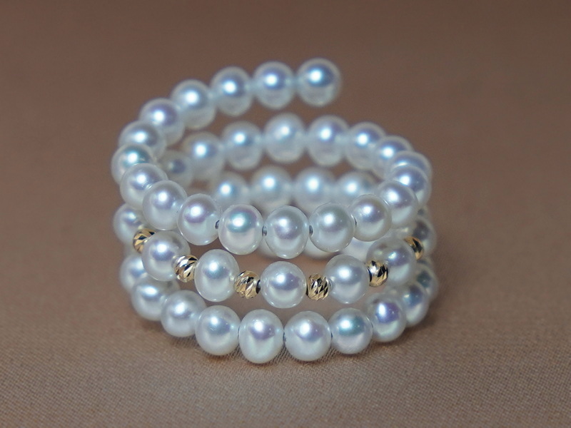 Prsteň z pravých perál a 18K zlata PR15SP Prsteň z pravých perál a 18K zlata PR15SP