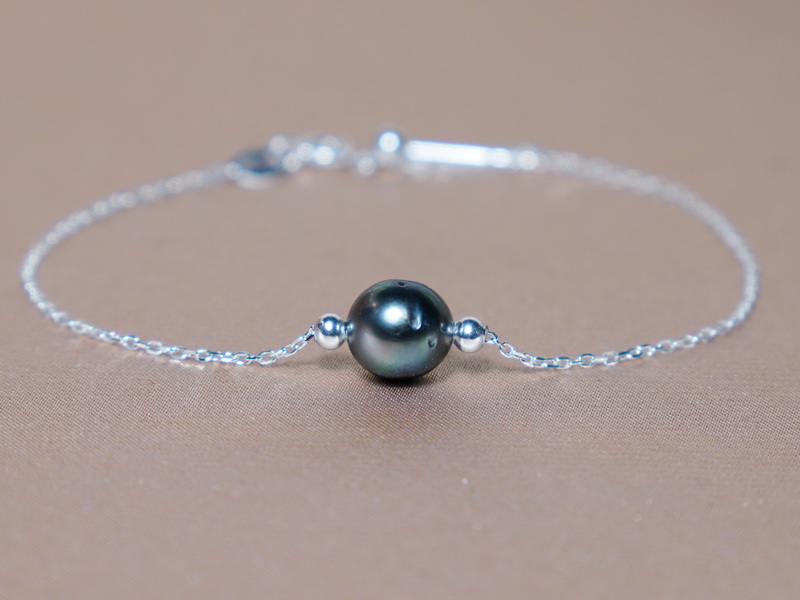 Strieborný náramok s tahitskou perlou T123SU Strieborný náramok s tahitskou perlou T123SU