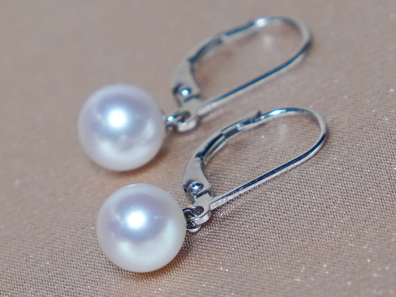 Zlaté náušnice 14K s pravými perlami AAA GA014WFE-W Zlaté náušnice 14K s pravými perlami AAA GA014WFE-W