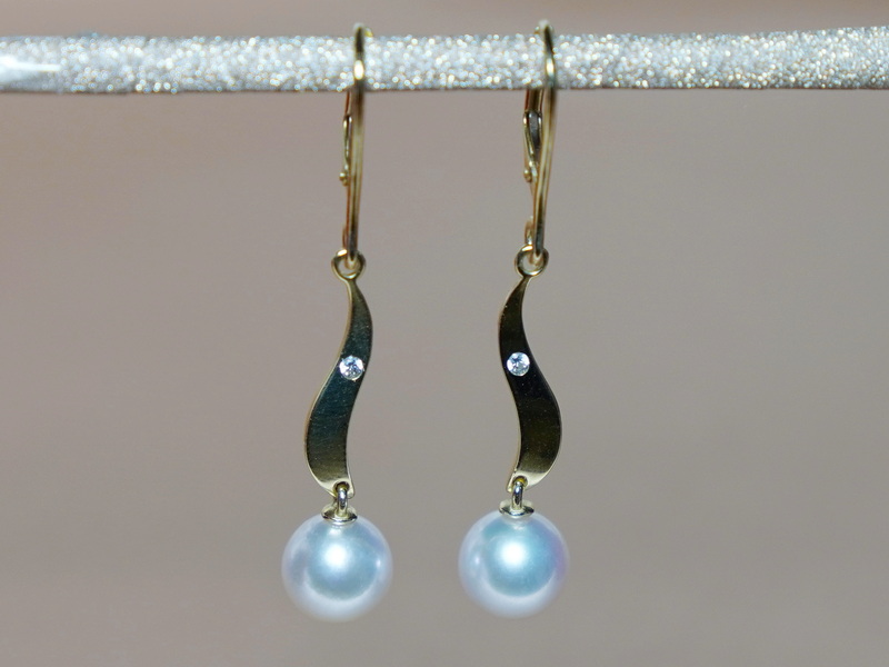 Zlaté náušnice s perlami Južného Pacifiku BC04YE-W Zlaté náušnice s perlami Južného Pacifiku BC04YE-W