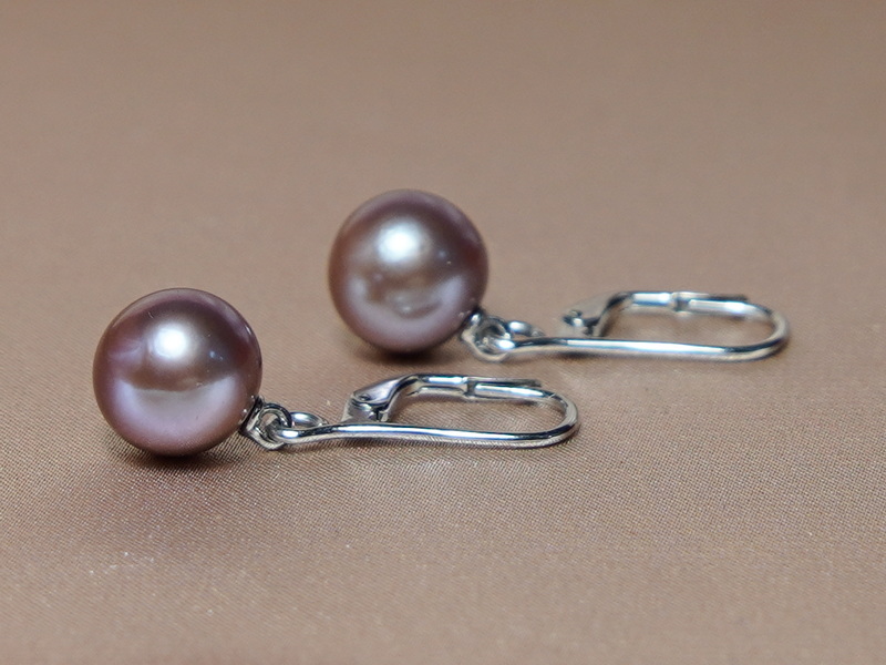 Zlaté náušnice s purpurovo-fialovými perlami EPE1011wZ Zlaté náušnice s purpurovo-fialovými perlami EPE1011wZ