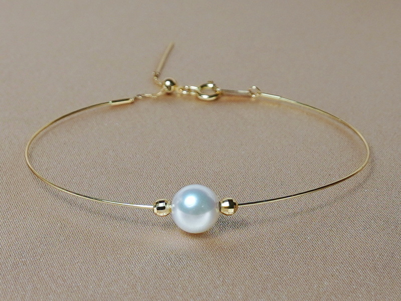 Zlatý náramok 18K so sladkovodnou perlou WW07YB-FW Zlatý náramok 18K so sladkovodnou perlou WW07YB-FW