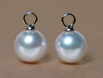 Biele perly Južného Pacifiku so zlatými očkami 14K WW018YE-W