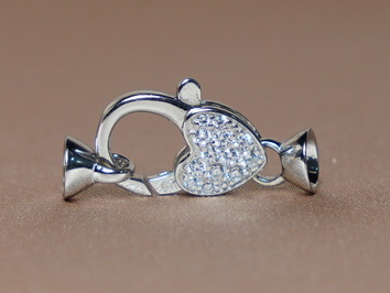 Elegantný strieborný perlový uzáver SRDIEČKO K04