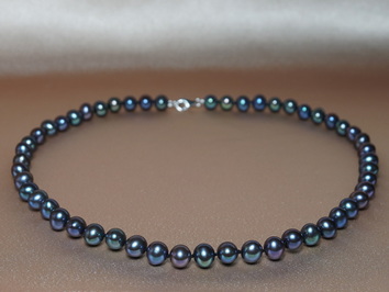 Náhrdelník čierne riečne perly ROSN7585AA+bA Náhrdelník čierne riečne perly ROSN7585AA+bA