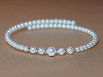 Náramok z pravých sladkovodných perál a 18K zlata PB245SP