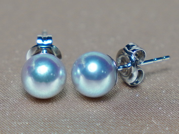 Náušnice sivé morské akoya perly AE585AAAsM Náušnice sivé morské akoya perly AE585AAAsM