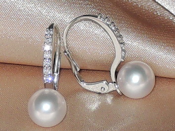 Perlové náušnice  BC021WFE-W Perlové náušnice  BC021WFE-W