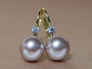 Zlaté perlové náušnice v 14K zlate BC022YFE-L Zlaté perlové náušnice v 14K zlate BC022YFE-L