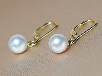 Perlové náušnice morské akoya perly visiace AE010C Perlové náušnice morské akoya perly visiace AE010C