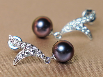 Perlové náušnice WW06WVE-FB Perlové náušnice WW06WVE-FB