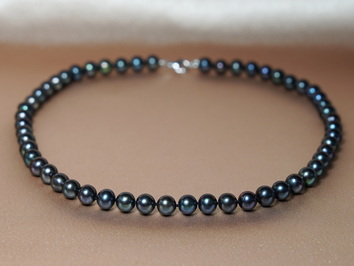 Perlový náhrdelník čierne sladkovodné perly NRSN7580AAbG Perlový náhrdelník čierne sladkovodné perly NRSN7580AAbG