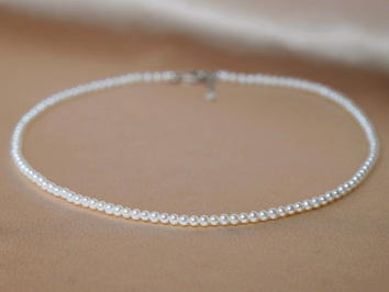 Perlový náhrdelník pravé perly 3 mm NRSN3035AA+wJ Perlový náhrdelník pravé perly 3 mm NRSN3035AA+wJ