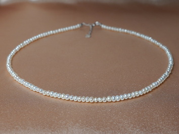 Perlový náhrdelník pravé riečne perly 3mm ORSN3040AAwG Perlový náhrdelník pravé riečne perly 3mm ORSN3040AAwG