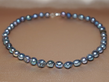 Perlový náhrdelník pravé čierne sladkovodné perly BN7080Gb Perlový náhrdelník pravé čierne sladkovodné perly BN7080Gb