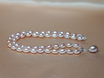 Perlový náhrdelník pravé ružové riečne perly  FNS026J Perlový náhrdelník pravé ružové riečne perly  FNS026J