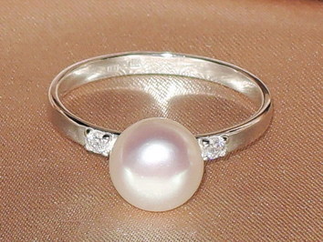 Prsteň s perlou BC027WBR-W Prsteň s perlou BC027WBR-W