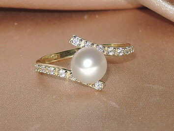 Prsteň s perlou BC029YBR-W Prsteň s perlou BC029YBR-W