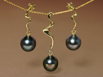 Set šperkov 14K s tahitskými perlami TDySET200ZM