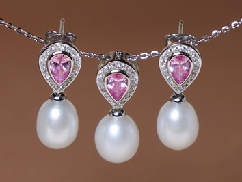 Strieborná perlová súprava SS117PB