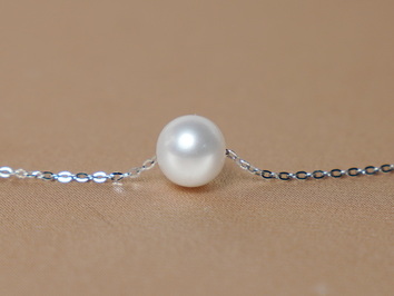 Strieborná retiazka s pravou riečnou perlou 9mm RP777wM Strieborná retiazka s pravou riečnou perlou 9mm RP777wM