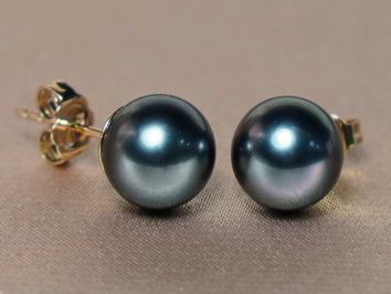 Zlaté napichovacie náušnice z tahitských perál AAA TAE500yQ