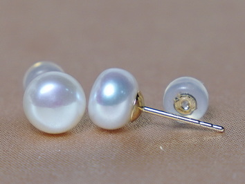 14K zlaté napichovacie perlové náušnice WSE14YG 14K zlaté napichovacie perlové náušnice WSE14YG