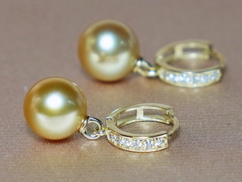 Zlaté náušnice 14K s perlami Južného Pacifiku DS120YE-G Zlaté náušnice 14K s perlami Južného Pacifiku DS120YE-G