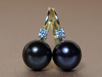 Zlaté náušnice 14K  s pravou sladkovodnou perlou BC022YFE-B