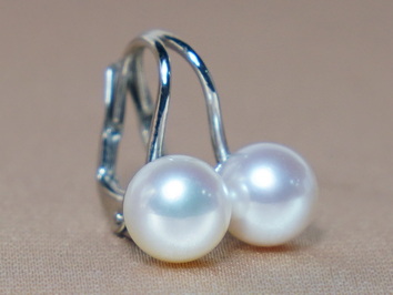 Zlaté náušnice 14K s pravou sladkovodnou perlou DS701WFE-W