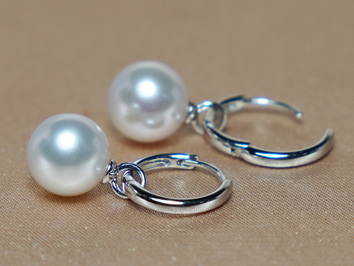 Zlaté náušnice 14K z japonských akoya perál WW017WE-A