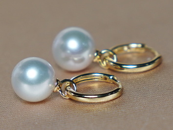 Zlaté náušnice 14K z japonských akoya perál WW017YE-A