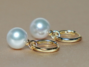 Zlaté náušnice 14K z pravých riečnych perál WW017YE-FW