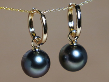 Zlaté náušnice 14K z pravých tahitských perál WW017YE-T