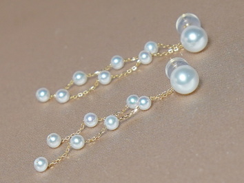 Zlaté náušnice 18K s pravými perlami PE018SP