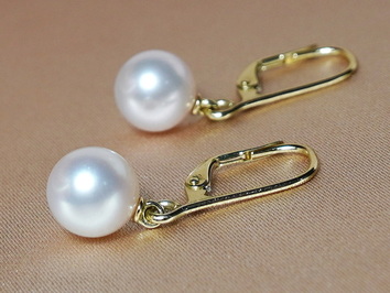 Zlaté náušnice 14K s perlami Južného Pacifiku SSWE001B Zlaté náušnice 14K s perlami Južného Pacifiku SSWE001B