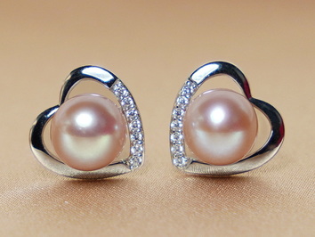 Zlaté náušnice s ružovou riečnou perlou WW014WE-FP Zlaté náušnice s ružovou riečnou perlou WW014WE-FP