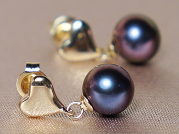 Zlaté náušnice so sladkovodnými perlami WW03YHE-FB Zlaté náušnice so sladkovodnými perlami WW03YHE-FB