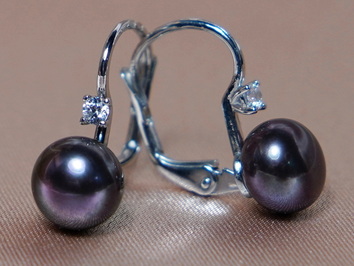 Zlaté perlové náušnice  BC022WBE-B Zlaté perlové náušnice  BC022WBE-B