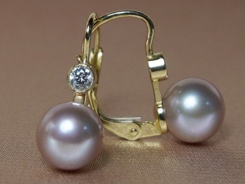 Zlaté perlové náušnice v 14K zlate DS222YFE-L